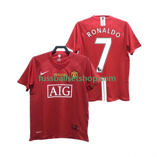 Günstige Fußball Trikotsatz Manchester United RONALDO 7 2007 Retro Herren Heimtrikot 2008 Kurzarm