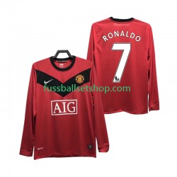 Günstige Fußball Trikotsatz Manchester United RONALDO 7 2009 Retro Herren Heimtrikot 2010 Langarm