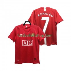 Günstige Fußball Trikotsatz Manchester United RONALDO 7 Premier League 2007 Retro Herren Heimtrikot 2008 Kurzarm