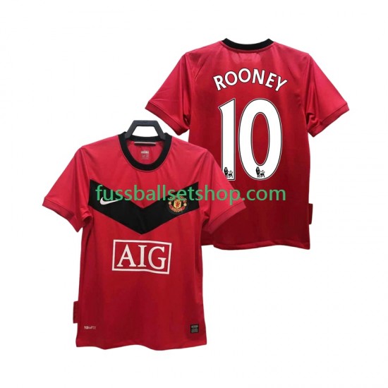 Günstige Fußball Trikotsatz Manchester United ROONEY 10 2009 Retro Herren Heimtrikot 2010 Kurzarm