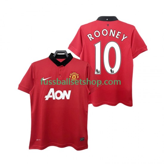 Günstige Fußball Trikotsatz Manchester United ROONEY 10 2013 2014 Retro Herren Heimtrikot Kurzarm