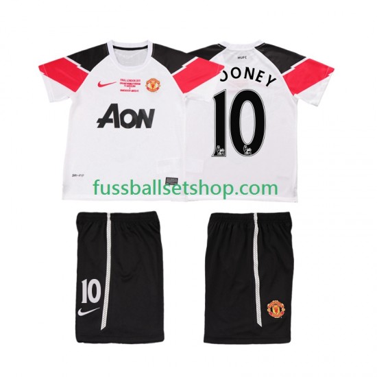 Günstige Fußball Trikotsatz Manchester United ROONEY 10 Champions League 2012 Retro Kinder Ausweichtrikot 2011 Kurzarm