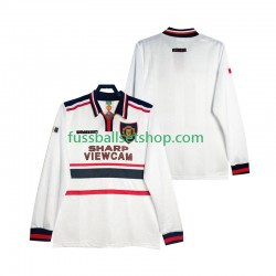 Günstige Fußball Trikotsatz Manchester United Retro Herren Auswärtstrikot 1998 1999 Langarm
