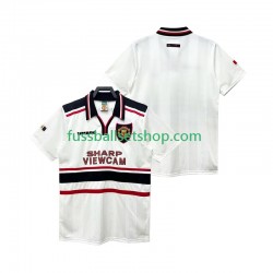 Günstige Fußball Trikotsatz Manchester United Retro Herren Auswärtstrikot 1998 1999 Kurzarm
