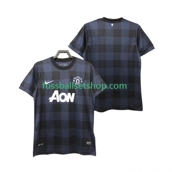 Günstige Fußball Trikotsatz Manchester United 2013 2014 Retro Herren Auswärtstrikot Kurzarm