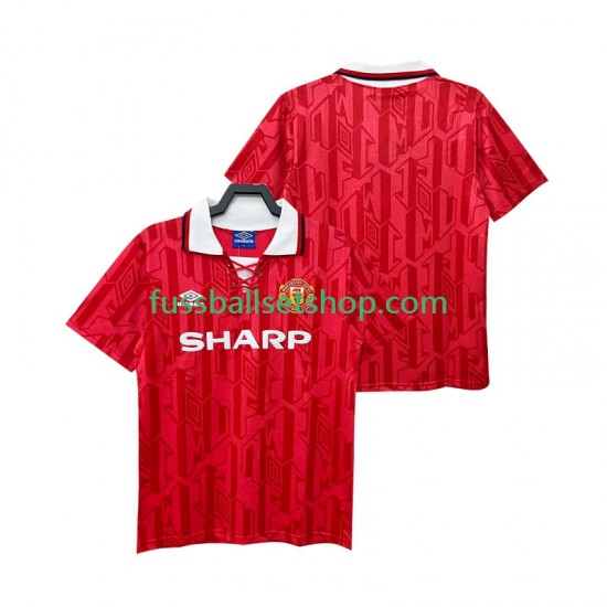 Günstige Fußball Trikotsatz Manchester United 1992 Retro Herren Heimtrikot 1994 Kurzarm