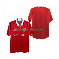 Günstige Fußball Trikotsatz Manchester United 2000 Retro Herren Heimtrikot 1999 Kurzarm