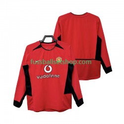 Günstige Fußball Trikotsatz Manchester United 2004 Retro Herren Heimtrikot 2002 Langarm