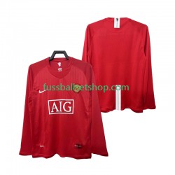 Günstige Fußball Trikotsatz Manchester United 2007 Retro Herren Heimtrikot 2008 Langarm