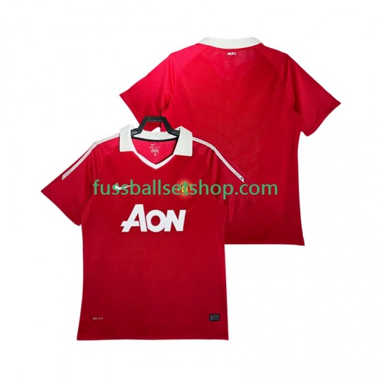 Günstige Fußball Trikotsatz Manchester United Retro Herren Heimtrikot 2011 2010 Kurzarm
