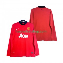 Günstige Fußball Trikotsatz Manchester United 2013 2014 Retro Herren Heimtrikot Langarm