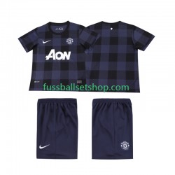 Günstige Fußball Trikotsatz Manchester United 2013 2014 Retro Kinder Auswärtstrikot Kurzarm