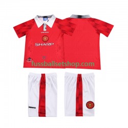 Günstige Fußball Trikotsatz Manchester United 1996 1997 Retro Kinder Heimtrikot Kurzarm