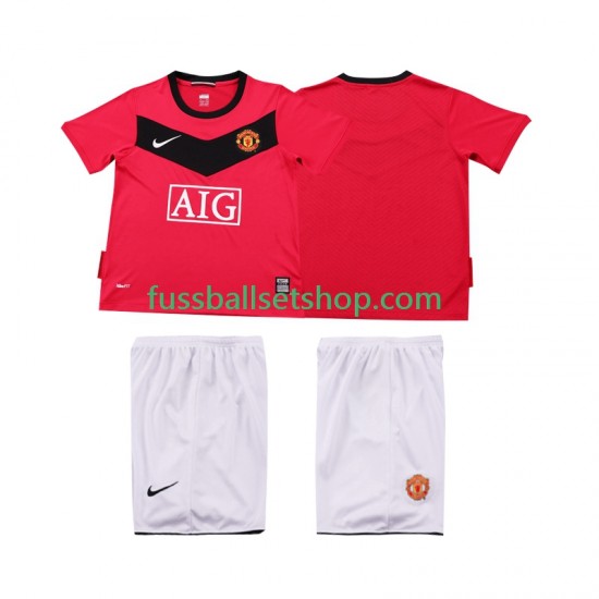 Günstige Fußball Trikotsatz Manchester United 2009 Retro Kinder Heimtrikot 2010 Kurzarm
