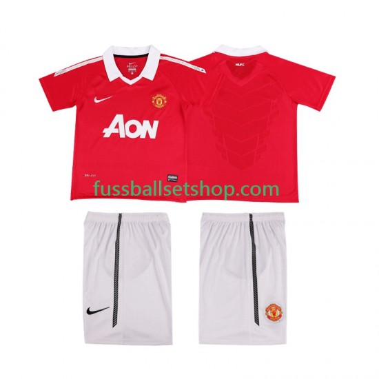 Günstige Fußball Trikotsatz Manchester United Retro Kinder Heimtrikot 2011 2010 Kurzarm