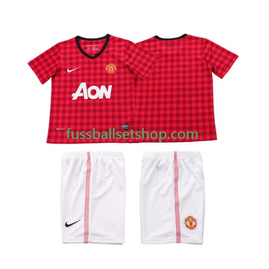 Günstige Fußball Trikotsatz Manchester United 2012 2013 Retro Kinder Heimtrikot Kurzarm