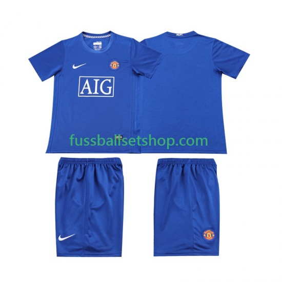 Günstige Fußball Trikotsatz Manchester United 2009 Retro Kinder Ausweichtrikot 2008 Kurzarm