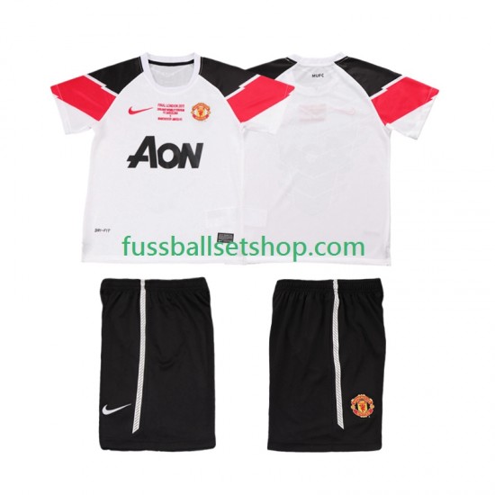 Günstige Fußball Trikotsatz Manchester United Champions League 2012 Retro Kinder Ausweichtrikot 2011 Kurzarm