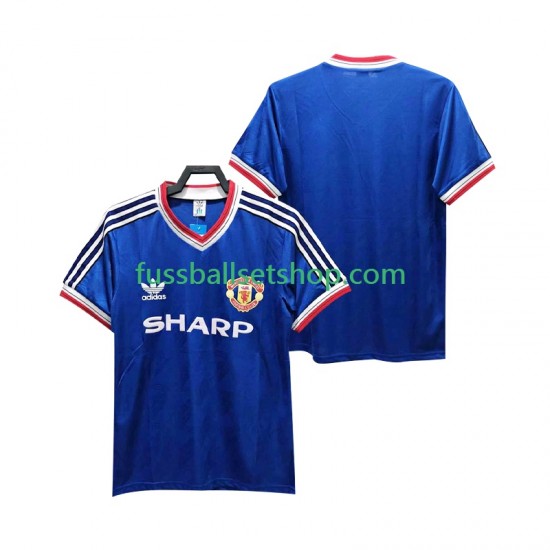 Günstige Fußball Trikotsatz Manchester United 1986 1988 Retro Herren Ausweichtrikot Kurzarm