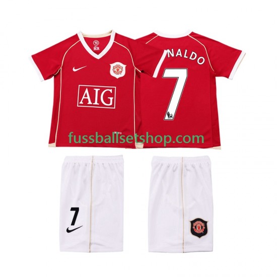 Günstige Fußball Trikotsatz Manchester United Ronaldo 7 2007 Retro Kinder Heimtrikot 2006 Kurzarm