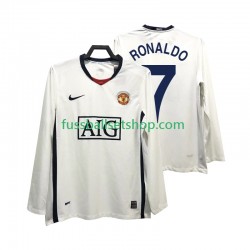 Günstige Fußball Trikotsatz Manchester United Ronaldo 7 Premier League 2009 Retro Herren Auswärtstrikot 2008 Langarm