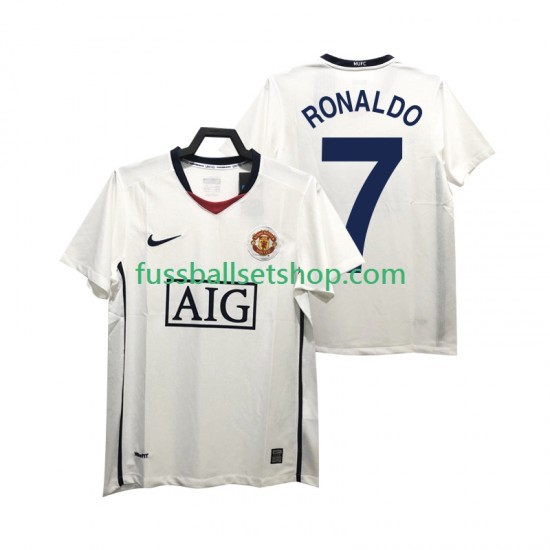 Günstige Fußball Trikotsatz Manchester United Ronaldo 7 Premier League 2009 Retro Herren Auswärtstrikot 2008 Kurzarm