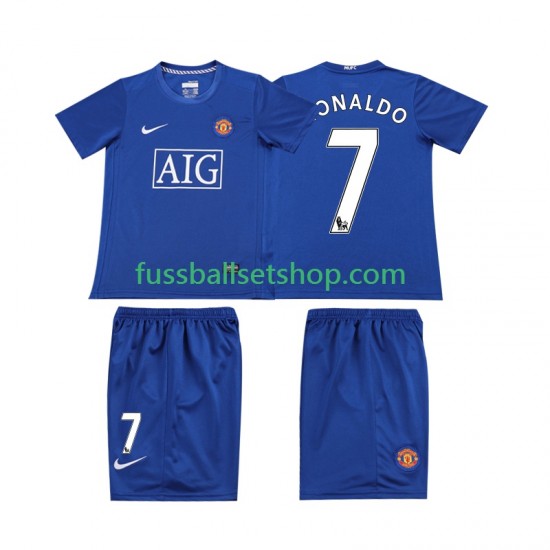 Günstige Fußball Trikotsatz Manchester United Ronaldo 7 2009 Retro Kinder Ausweichtrikot 2008 Kurzarm