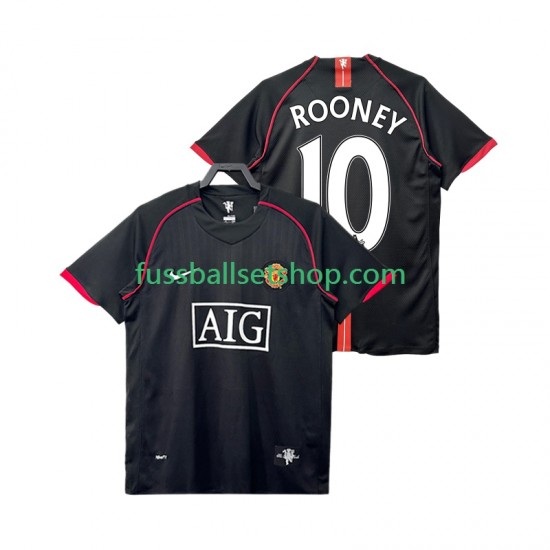 Günstige Fußball Trikotsatz Manchester United Rooney 10 2007 Retro Herren Auswärtstrikot 2008 Kurzarm