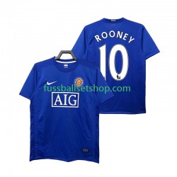 Günstige Fußball Trikotsatz Manchester United Rooney 10 2009 Retro Herren Ausweichtrikot 2008 Kurzarm