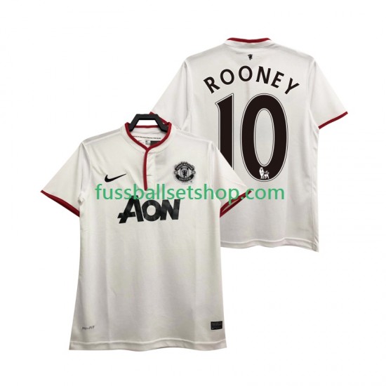 Günstige Fußball Trikotsatz Manchester United Rooney 10 2013 2014 Retro Herren Ausweichtrikot Kurzarm