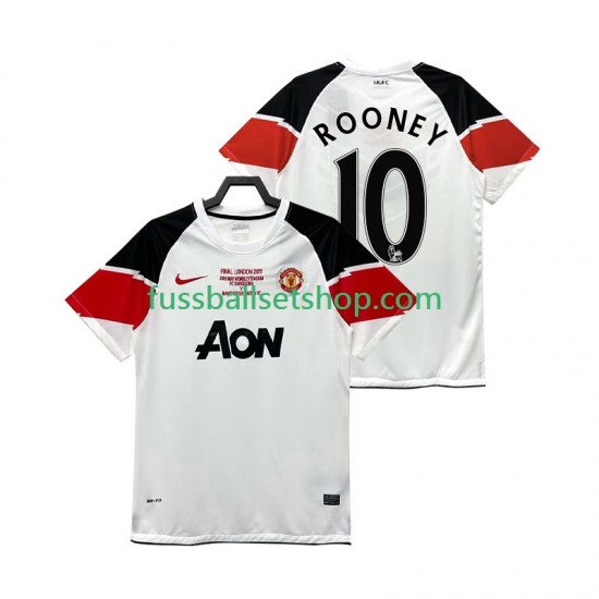 Günstige Fußball Trikotsatz Manchester United Rooney 10 Champions League 2012 Retro Herren Ausweichtrikot 2011 Kurzarm