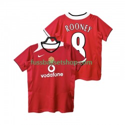 Günstige Fußball Trikotsatz Manchester United Rooney 8 2005 Retro Herren Heimtrikot 2006 Kurzarm