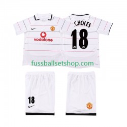 Günstige Fußball Trikotsatz Manchester United SCHOLES 18 2003 Retro Kinder Ausweichtrikot 2006 Kurzarm
