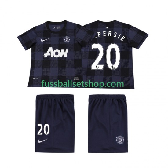 Günstige Fußball Trikotsatz Manchester United V PERSIE 20 2013 2014 Retro Kinder Auswärtstrikot Kurzarm