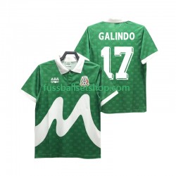 Günstige Fußball Trikotsatz Mexiko GALINDO 17 1995 Retro Herren Heimtrikot Kurzarm