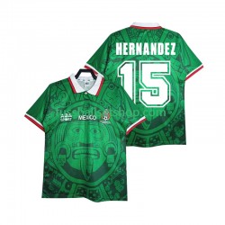 Günstige Fußball Trikotsatz Mexiko HERNANDEZ 15 Retro Herren Heimtrikot 1998 Kurzarm