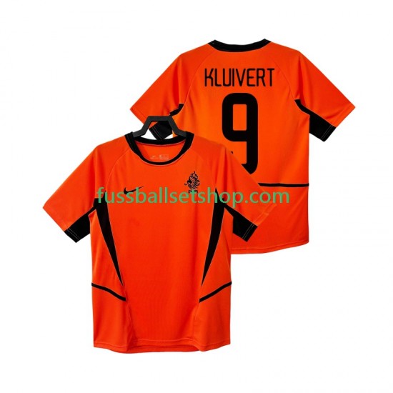 Günstige Fußball Trikotsatz Niederlande KLUIVERT 9 Retro Herren Heimtrikot 2002 Kurzarm