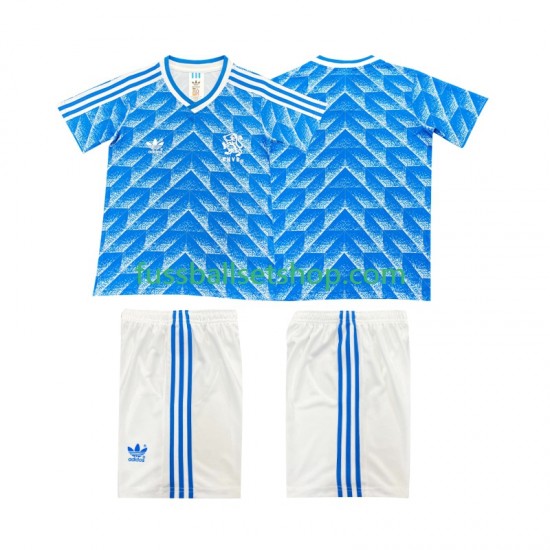 Günstige Fußball Trikotsatz Niederlande 1988 Retro Kinder Auswärtstrikot Kurzarm