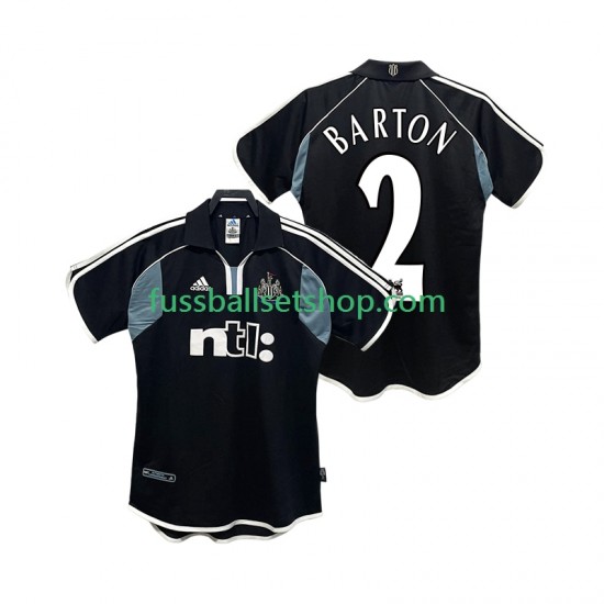 Günstige Fußball Trikotsatz Newcastle United BARTON 2 2000 2001 Retro Herren Auswärtstrikot Kurzarm