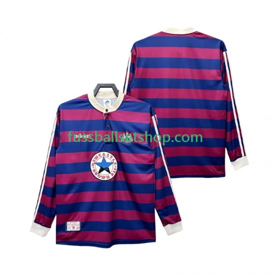 Günstige Fußball Trikotsatz Newcastle United 1995 1997 Retro Herren Auswärtstrikot Langarm