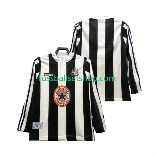 Günstige Fußball Trikotsatz Newcastle United 1995 1997 Retro Herren Heimtrikot Langarm
