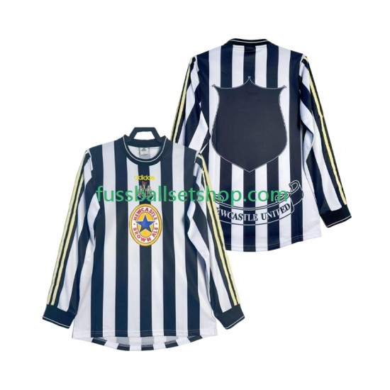 Günstige Fußball Trikotsatz Newcastle United 1997 Retro Herren Heimtrikot 1999 Langarm