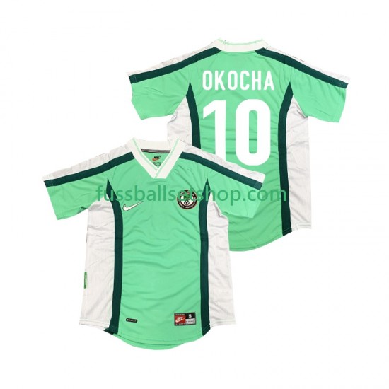 Günstige Fußball Trikotsatz Nigeria OKOCHA 10 Retro Herren Heimtrikot 1998 Kurzarm