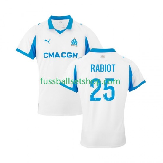 Günstige Fußball Trikotsatz Olympique Marseille Adrien Rabiot 25 Herren Heimtrikot 2025-2026 Kurzarm