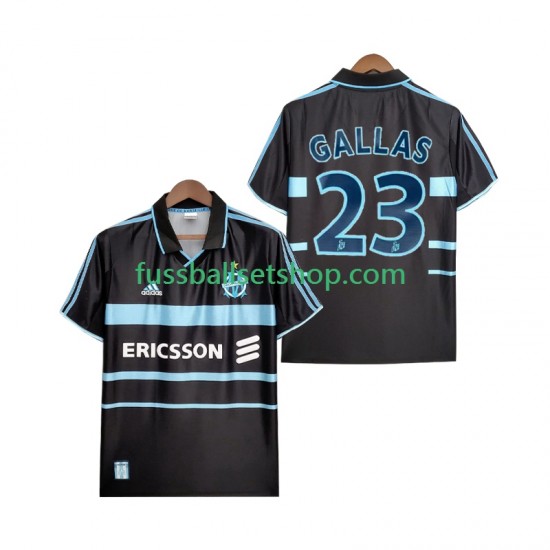 Günstige Fußball Trikotsatz Olympique Marseille Gallas 23 2000 Retro Herren Ausweichtrikot 1999 Kurzarm