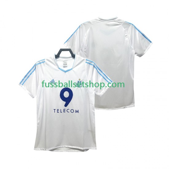 Günstige Fußball Trikotsatz Olympique Marseille 2003 Retro Herren Heimtrikot 2002 Kurzarm