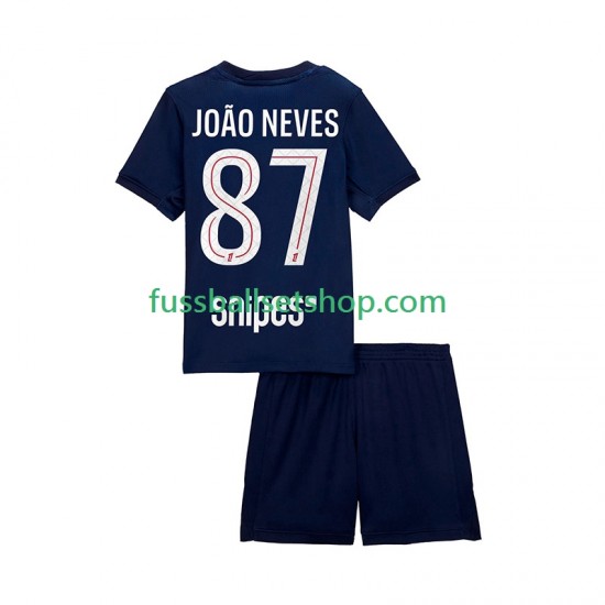 Günstige Fußball Trikotsatz Paris Saint-Germain Joao Neves 87 Kinder Heimtrikot 2025-2026 Kurzarm