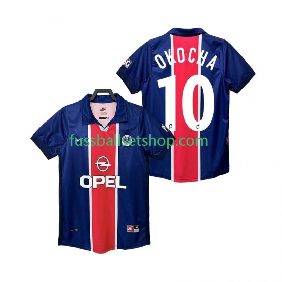 Günstige Fußball Trikotsatz Paris Saint-Germain OKOCHA 10 Retro Herren Heimtrikot 1998 1999 Kurzarm