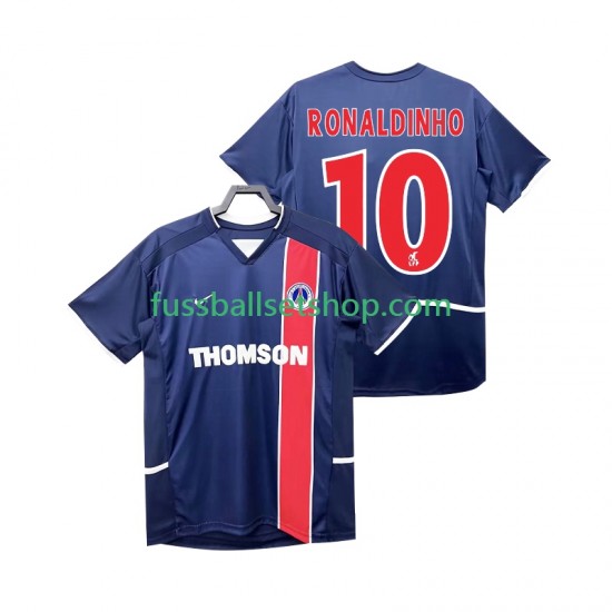 Günstige Fußball Trikotsatz Paris Saint-Germain RONALDINHO 10 2003 Retro Herren Heimtrikot 2002 Kurzarm