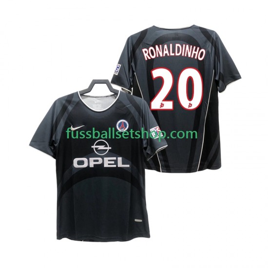 Günstige Fußball Trikotsatz Paris Saint-Germain RONALDINHO 20 2001 Retro Herren Ausweichtrikot 2002 Kurzarm